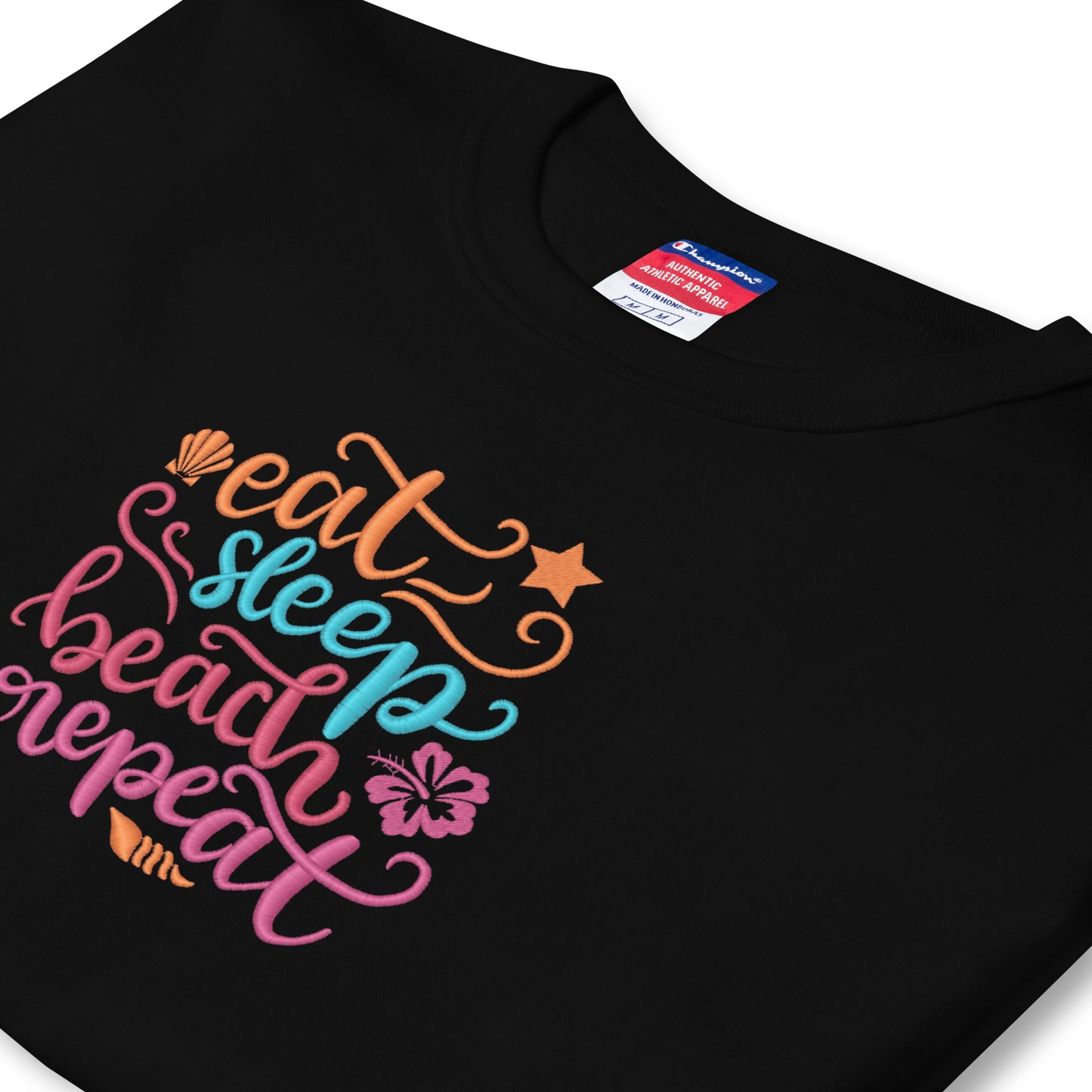 Eat Sleep Beach Repeat Embroidered Design - Magandato