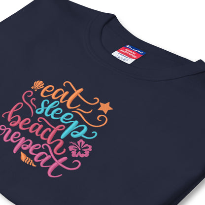 Eat Sleep Beach Repeat Embroidered Design - Magandato