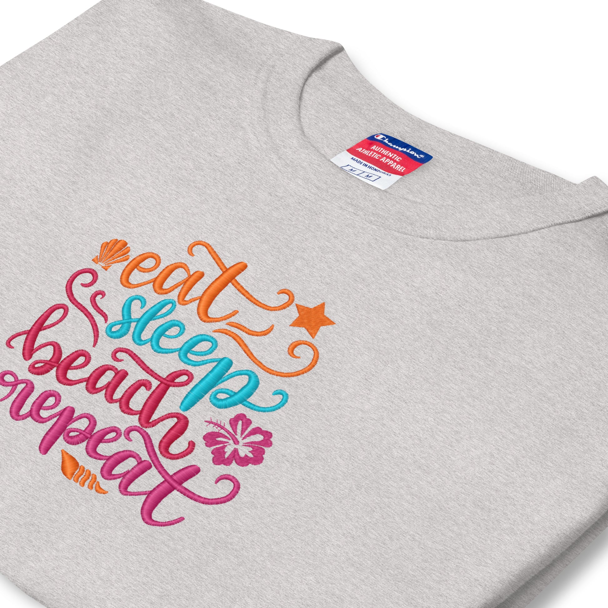 Eat Sleep Beach Repeat Embroidered Design - Magandato