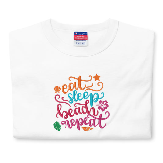 Eat Sleep Beach Repeat Embroidered Design - Magandato