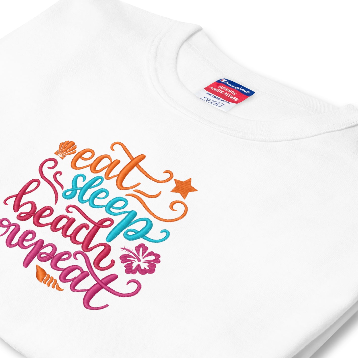 Eat Sleep Beach Repeat Embroidered Design - Magandato